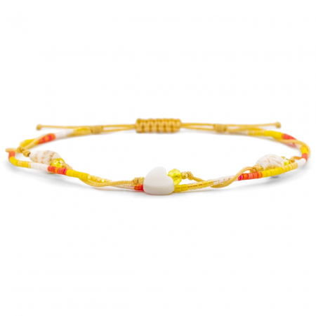 Bijuterii AUR 14K - Brățară reglabilă de picior Love Sunshine cu Miyuki și biluțe din AUR 14K – Eleganță și autenticitate