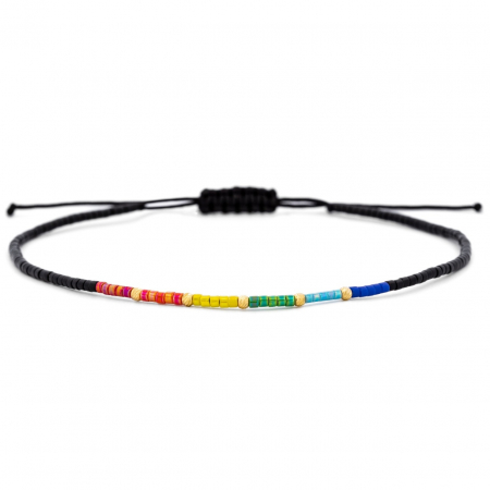 Bijuterii AUR 14K - Brățară reglabilă Rainbow Summer cu Miyuki și bilute din AUR 14K – Eleganță și originalitate