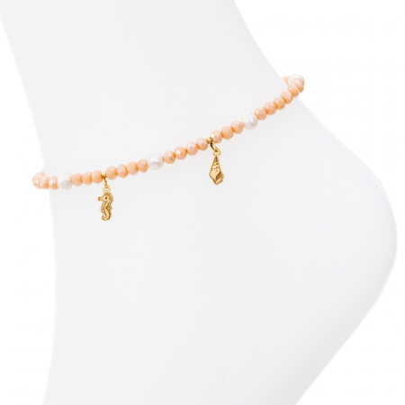 Brățară reglabilă de picior Sea Life din aur 14K cu cristale, perle de cultură și pandantive marine elegante [4]
