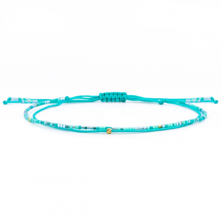 Bijuterii aur, argint, diamante, inox - Brățară reglabilă de picior Waves cu Miyuki și bile din AUR 14K – Elegantă și personalizabilă