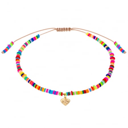 Brățări cu Aur 14K - Brățară reglabilă Waves din aur 14K și mărgele Fimo – Eleganță estivală și stil rafinat