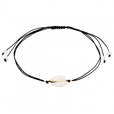Brățări cu Aur 14K - Brățară reglabilă din aur 14k cu perle de cultură, scoică și biluțe, eleganță și simbolism pentru vara ta perfectă
