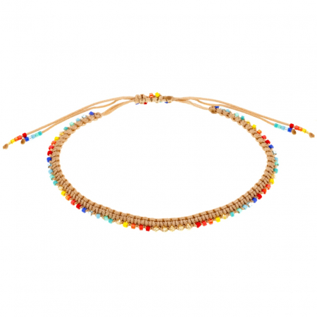 Bijuterii AUR 14K - Brățară reglabilă pentru picior cu Miyuki și biluțe din aur 14K – Eleganță și culoare pentru vara ta