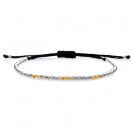 Brățări cu Bilute & Cristale - Brățară Trio Silver&Gold cu bile din aur și argint – Eleganță și Rafinament în Fiecare Detaliu