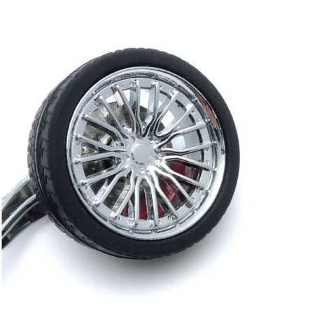 Breloc metalic anticoroziv model roata auto tunning cu janta si disc de frana dimensiuni 10 x 3.5 x 2 cm Argintiu – IoArtify.ro [1]