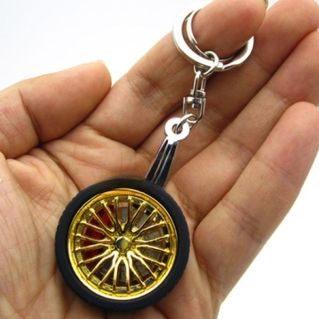 Breloc metalic anticoroziv model roata auto tunning cu janta si disc de frana 10 x 3.5 x 2 cm Auriu – IoArtify.ro [6]
