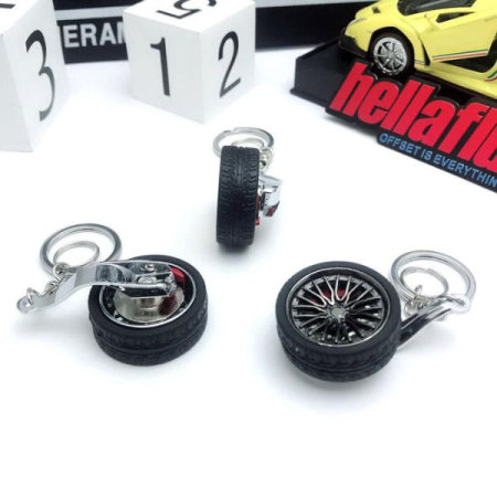 Breloc metalic anticoroziv model roata auto tunning cu janta si disc de frana 10 x 3.5 x 2 cm Negru – IoArtify.ro [3]