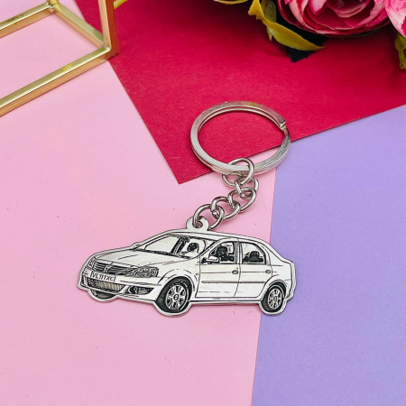 Brelocuri Argint/Inox - Breloc personalizabil cu model de mașină din Argint 925 - Cadou ideal pentru pasionații de mașini