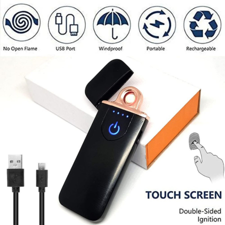 Bricheta Electrica Antivant in Cutie Incarcare USB Senzor Digital Aprindere cu Inductie pentru 2 Tigari Simultan Indicator LED Negru 78.528.59.5 mm – IoArtify.ro [8]