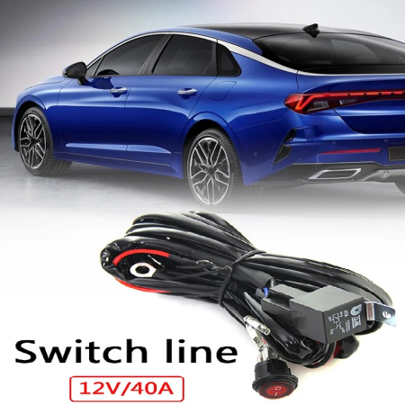 Iluminat Auto - Cablaj cu intrerupator releu si siguranta pentru montarea barelor sau a proiectoarelor LED tensiune 12V – IoArtify.ro