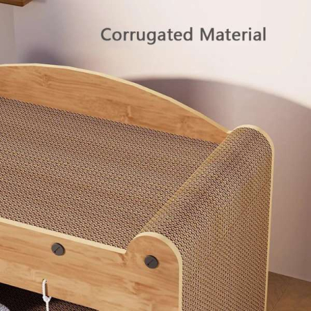 Calcus pentru Pisici cu Centru de Joacă și Zgariat, Materiale Ecologice, 56x30x30 cm, Maro – Siguranță și Distracție! [6]