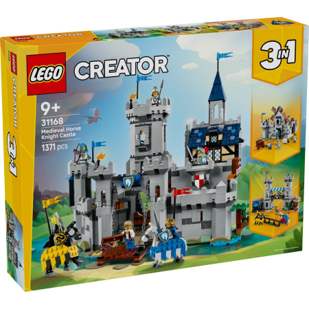 Seturi de constructie si cuburi - Lego Creator Castel Medieval cu Cai si Cavaleri 31168 set 745 piese - IoArtify.ro