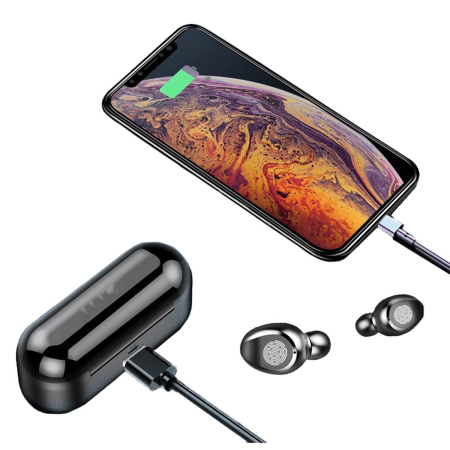 Căști TWS Fără Fir cu Stație de Încărcare, Bluetooth 5.1, Design Confortabil, Rază 10m, Ușor și Compact [3]