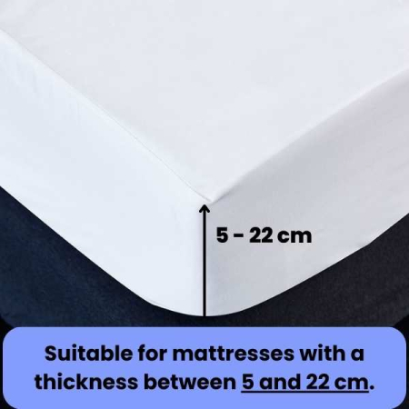 Cearceaf de Pat cu Elastic din Bumbac, 150x200 cm, Albastru – Confort și Durabilitate pentru Somn Perfect [2]