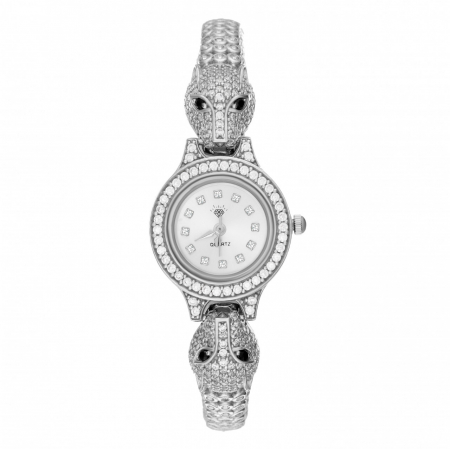 Ceasuri din Argint - Ceas din Argint 925 cu Cristale, Design Elegant, Personalizabil, 33.56g - Bijuterie de Rafinament și Stil