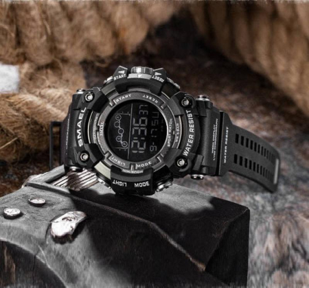 Accesorii călătorie - Ceas Militar pentru barbati SMAEL cu afisaj LED impermeabil culoare Negru – IoArtify.ro
