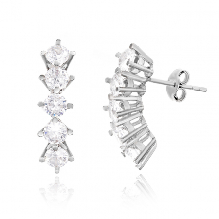 Bijuterii aur, argint, diamante, inox - Cercei Classy din Argint 925 - Eleganță Atemporală și Strălucire Durabilă pentru Ocazii Speciale