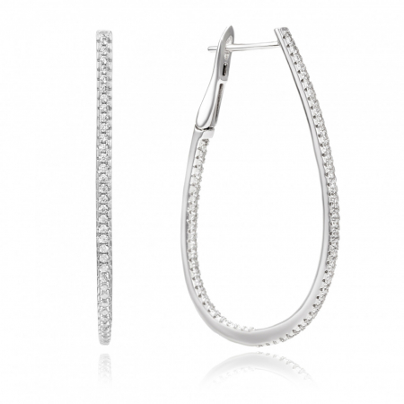 Bijuterii aur, argint, diamante, inox - Cercei din argint 925 rodiat, design modern și eleganță pentru ocazii speciale