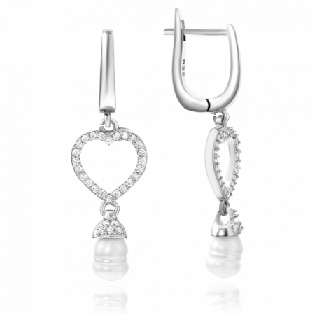 Bijuterii aur, argint, diamante, inox - Cercei din argint 925 cu perle naturale de cultura 4.45g