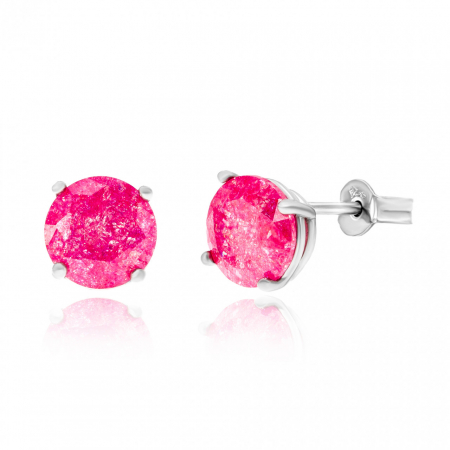 Cercei din Argint - Cercei din argint 925 cu Quartz Roz