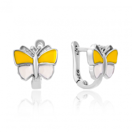 Cercei din Argint - Cercei din argint 925 pentru copii cu design de fluturași – bijuterii delicate și personalizabile, ideal pentru micuțe