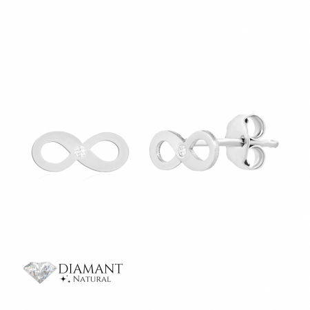 Cercei Argint cu Diamante - Cercei din Argint cu Infinit și Diamante Naturale – Eleganță, Rafinament și Stil de Durată