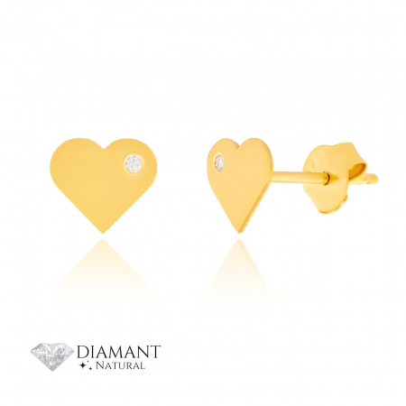 Cercei din Argint cu Inimioare și Diamante Naturale [1]