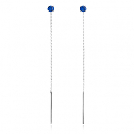 Cercei din Argint - Cercei Glow Blue din Argint 925 – Eleganță și Rafinament pentru Ocazii Speciale