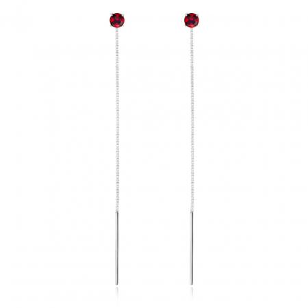 Cercei din Argint - Cercei Glow Red din Argint 925 – Eleganță și Rafinament pentru Ocazii Speciale
