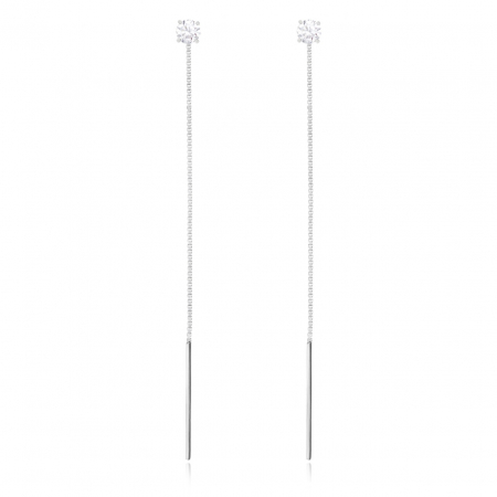 Cercei din Argint - Cercei Glow White din argint 925 – Eleganță și Rafinament pentru Ocazii Speciale