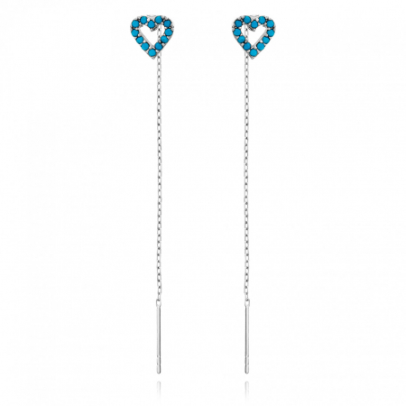 Cercei Harmony din argint 925 cu nuanță turcoaz – Eleganță modernă și personalizare pentru orice ocazie [1]