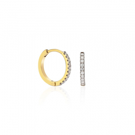 Bijuterii aur, argint, diamante, inox - Cercei Milan din AUR 14K cu Diamante + Certificat IGI