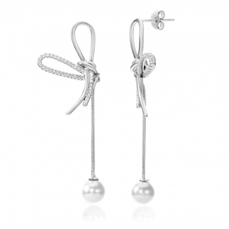 Bijuterii aur, argint, diamante, inox - Cercei Pearly din argint 925