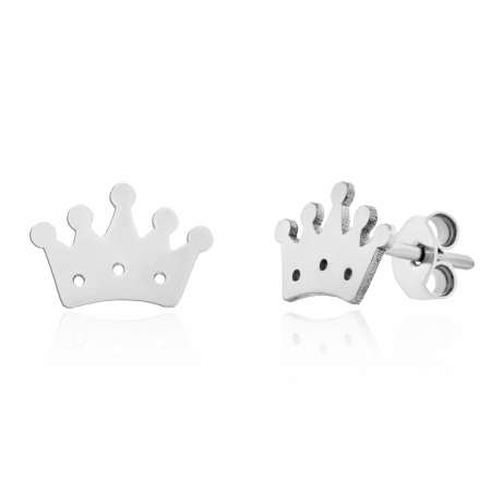 Bijuterii Argint Personalizate - Cercei Royal din argint 925 cu coroniță personalizabilă – Eleganță, rafinament și stil unic