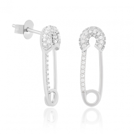 Cercei din Argint - Cercei Safety Pin din argint 925 1.90g