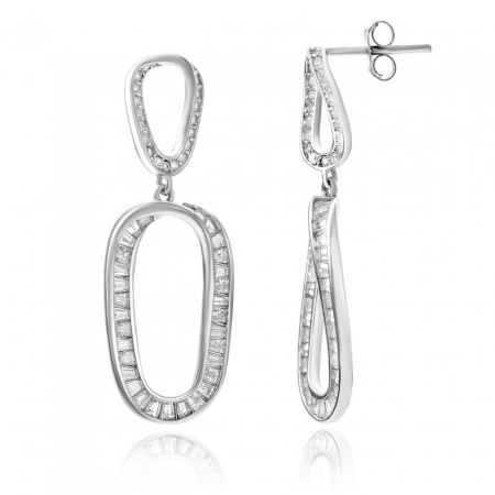 Bijuterii aur, argint, diamante, inox - Cercei Shimmering Sparkle din argint 925