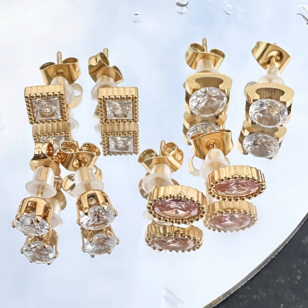 Cercei Simplys din Inox placati cu AUR 18K [1]