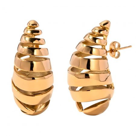 Cercei Inox și AUR - Cercei Teardrop Pink din Inox placat cu Aur 18K – Eleganță și Rezistență