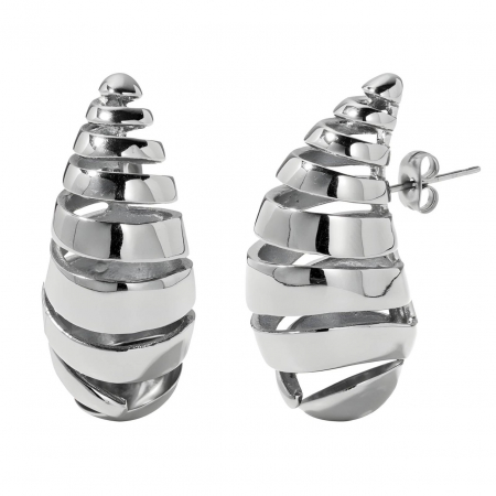 Cercei Inox și AUR - Cercei Teardrop White din Inox placat cu AUR alb – Eleganță și Rezistență în Fiecare Detaliu