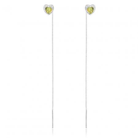 Bijuterii aur, argint, diamante, inox - Cercei Yellow Heart din Argint 925 – Eleganță, Rafinament și Strălucire