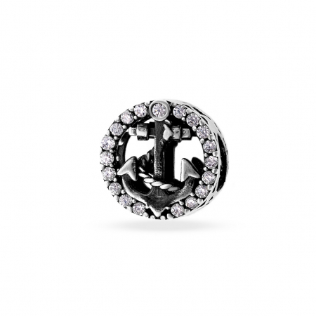 Charmuri din Argint - Charm din Argint 925 Anchor Crystal 2.19gr