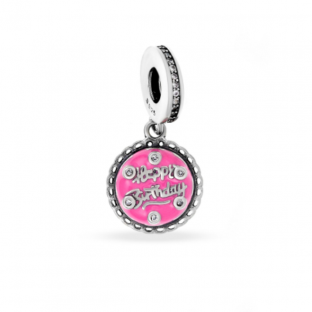 Charmuri din Argint - Charm din Argint 925 'Happy Birthday' - Cadou Perfect pentru Aniversări, Realizat cu Măiestrie și Rafinament