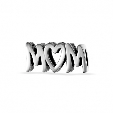 Charmuri din Argint - Charm din Argint 925 MOM - Accesoriu Elegant, Cadou Special pentru Mamă, Păstrează Amintiri Prețioase