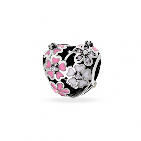 Charmuri din Argint - Charm din Argint 925 Pink Heart 2.6g