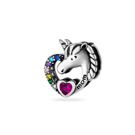 Charmuri din Argint - Charm din Argint 925 Unicorn Pink – Bijuterie Magică, Delicată și Plină de Personalitate