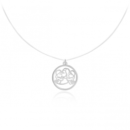 Bijuterii Argint Personalizate - Colier invizibil Family Circle - Bijuterie rafinată din Argint 925, personalizată și unică