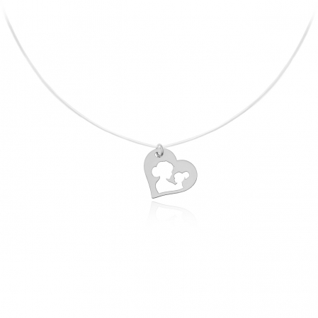 Bijuterii Argint Personalizate - Colier invizibil Mom's Love - bijuterie delicată din Argint 925, perfectă pentru orice ocazie