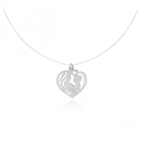 Bijuterii Argint Personalizate - Colier invizibil Mom's Passion - Bijuterie eleganta din Argint 925, perfecta pentru orice ocazie