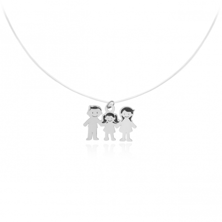 Bijuterii Argint Personalizate - Colier invizibil My Family - Eleganță subtilă, simbolism profund, pandantiv Argint 925.