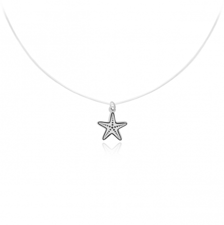 Bijuterii Argint Personalizate - Colier invizibil Steluta de Mare - Eleganță subtilă, inspirație marină, măiestrie manuală